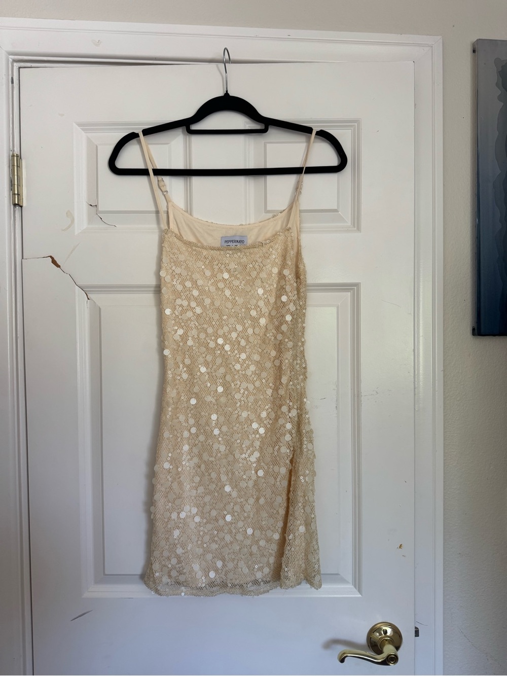 Peppermayo Cream Lace Mini Slip Dress - Picture 4 of 6